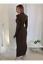 Women's long sleeve turtleneck padded long diving dress - 3