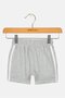 Toddlers Boy Embroidered Logo Basic Shorts, Grey - 3