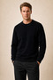 Lines Regular Fit Winter Sweatshirt Black