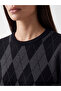 Diamond Patterned Women's Knit Sweater - 3