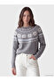 Crew Neck Patterned Women's Knitwear Sweater