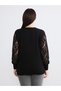 Crew Neck Lace Detailed Women's Knitwear Sweater - 8