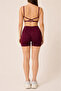 Women's High Waist Gathering Seamless Mini Shorts Leggings with Gathering Back - 4