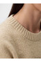 Crew Neck Lace Detailed Women's Knitwear Sweater - 3