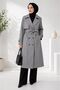 Women's Buttoned Double-Breasted Collar Belted Fillet Pocketed Trench Coat - 2