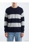 Rmz Gi̇yi̇m Farkiyla Zero Roba Collar Striped Men's Knitwear Sweater - 3