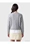 Hair Braid Patterned Women's Knitwear Sweater - 4