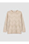 Crew Neck Patterned Women's Knitwear Sweater - 5