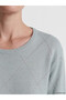 Crew Neck Diamond Patterned Women's Knit Sweater - 3