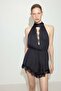 Lace-trimmed halterneck playsuit - 4