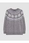 Crew Neck Patterned Women's Knitwear Sweater - 5