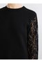 Crew Neck Lace Detailed Women's Knitwear Sweater - 4