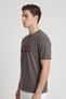 Men Crew Neck Short Sleeve Graphic Print T-Shirt, Dark Grey - 3
