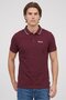 Men Regular Fit Brand Logo Short Sleeve Polo Shirt, Burgundy