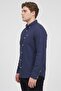 Men Regular Fit Embroidered Logo Long Sleeve Casual Shirt, Navy - 3