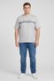 Men Crew Neck Short Sleeve Graphic Print T-Shirt, Grey - 2