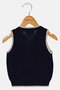 Toddlers Boy Embroidered Sleeveless Sweater Vest, Navy - 3