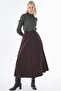 High Waist Pleated Skirt Brown - 2