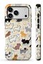 Compatible with iPhone 17 Pro Max / 18 Pro Max - Colorful Paws Double Layer Glossy Tough Phone Case