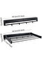 Wall Mounted Foldable Clothes Drying Rack, Retractable Collapsible Laundry Drying Hanger with Hooks, Space‑Saving Indoor Wall Drying Rack for Balcony Bathroom, Black - 6