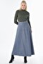 High Waist Patchwork Skirt Blue - 2