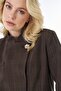 Hakim Lapel Collar Plaid Pattern Jacket Brown - 7