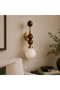 Electrical Installation Wooden Ball Detailed Decorative Wall Sconce with Opal Glass Globe Head - 3