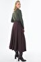 High Waist Pleated Skirt Brown - 6