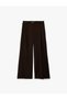 Pleated Straight Wide-Leg Fabric Trousers with Pockets and Belt - 5