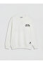 Lcw Kids Ecru Crew Neck Printed Boys' Sweatshirt - 3