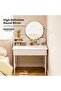60cm Makeup Vanity Table with Round Mirror & Storage Drawer,Multifunction Dressing Table Vanity Table，Modern Study Table ，Space‑Saver White Cosmetic Desk for Bedroom - 4