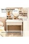 60cm Makeup Vanity Table with Round Mirror & Storage Drawer,Multifunction Dressing Table Vanity Table，Modern Study Table ，Space‑Saver White Cosmetic Desk for Bedroom - 5