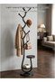 Iron Tree Branch Coat Rack with 2 Storage Baskets – Heavy Duty Base Floor Stand for Living Room, Bedroom, Entryway, 8 Hooks for Hats, Bags, Clothes, Light Luxury Home Decor (Black) - 2