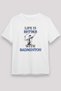 Badminton Printed Unisex White T-Shirt - Tshirt