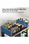Kitchen Storage Rack Adjustable Multi-Tier with Wheels, 4 Tier Kitchen Organizer Mobile Shelving Unit, Rolling Utility Slide Out Organizer with 2 Shelf and 2 Storage Basket - 4