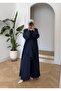 Women's Oversize Comfortable Fit 3-Piece Kimono Shirt and Pants Set with Tie Detail - 2
