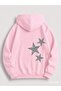 Star Back Printed Oversized Women's Hooded Sweatshirt