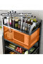 Kitchen Storage Rack Adjustable Multi-Tier with Wheels, 4 Tier Kitchen Organizer Mobile Shelving Unit, Rolling Utility Slide Out Organizer with 2 Shelf and 2 Storage Basket - 6