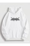 Gothic Skeleton Front and Back Printed Oversize Unisex Hooded Sweatshirt - 2