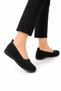 Women's Orthopedic Comfort Sole Rubber Detail Casual Shoes Black