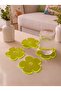 Set of 4 Green Floral Plexiglass Coasters (10X10 cm) - 3