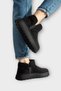 Suede Fur Lined Thick Sole Women's Boots Black - 2