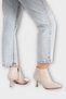 Goblet Heel Zippered Women's Boots (8cm) Beige - 2