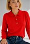 Women's Polo Collar Gold Button Detailed Knitwear Sweater - 2