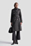 Jacquard Double-Breasted Collar Trench Coat Bitter Brown - 2