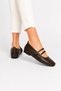 Double-Strapped Women's Ballerina Shoes Brown - 3