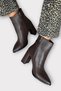 Chunky heel pointed toe zip-up women's boots - brown - 2