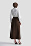 Button Detailed Double-Breasted Skirt Bitter Brown - 4