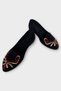 Embroidery Detailed Home Women's Ballerina Shoes Black - Red - 3