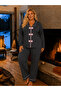 Bamboo Knitted Bow Tie Long Sleeve Smoked Plus Size Women's Pajama Set - 2